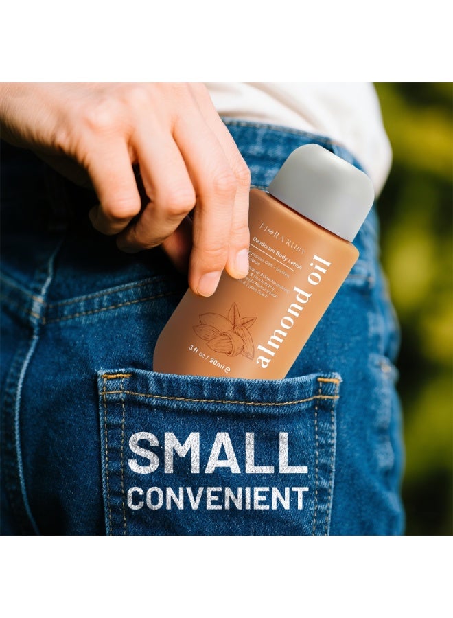 Flora Ruby لوشن الجسم المرطب برائحة الورد من فلورا روبي: 90 مل، غني برائحة الورد، يدوم طويلاً، يمنع الجفاف والتشقق، عبوة واحدة لترطيب اليدين والجسم - Image 3